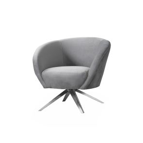 Brodie Swivel Chair - Dove Grey - Silver Base