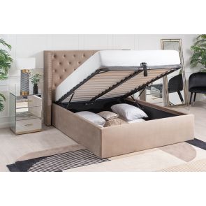 Byron Bed met Opbergruimte - Taupe