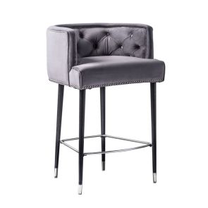 Tabouret de bar Carter, gris fumé