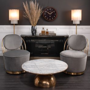 Cascade Brass Swivel Chair