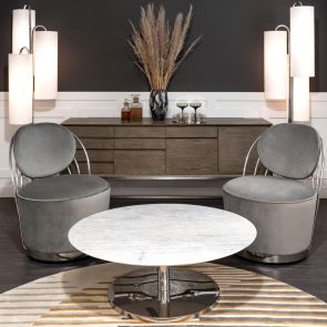 Cascade Silver Swivel Chair