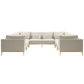 Cassie Super Lounge Suite – Gesso - Base in Ottone spazzolato