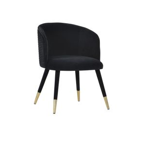 Bellucci Silla de comedor con Círculos - Negro - Tapas de Latón