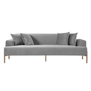 Duke Three Seat Sofa - Dove Grey -Brass finish Legs