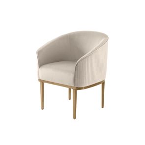 Ella Dining Chair - Chalk - Brass Base