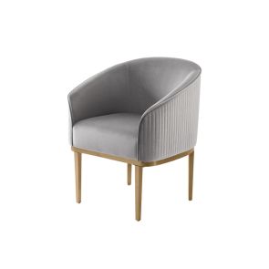 Ella Dining Chair - Dove Grey - Brass Base