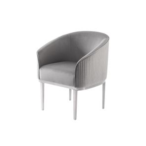 Chaise de Salle à Manger Ella - Gris colombe - Base Argent