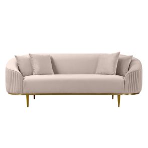 Ella Three Seat Sofa - Chalk - Brass Base