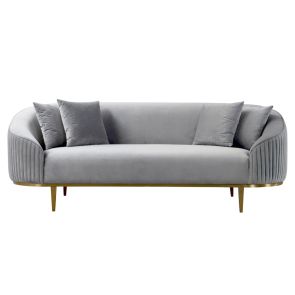 Ella 3-Sitzer Sofa - Messing Basis - Taubengrau