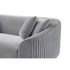 Ella Three Seat Sofa - Dove Grey - Brass base