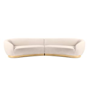 Equinox 6-Sitzer Sofa - Kreideweiß - Basis Messing