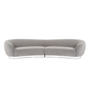 Equinox 6-Sitzer Sofa - Taubengrau  - Basis Chrom