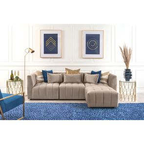 Essen Three Seat Corner Sofa – Taupe