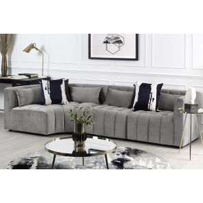 Essen Left Hand Curved Corner Sofa – Dove Grey 