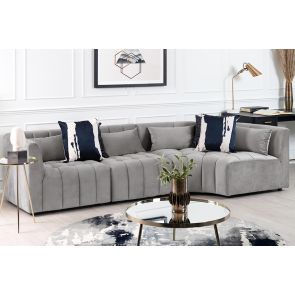 Essen Right Hand Curved Corner Sofa – Dove Grey 