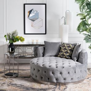 Frankfurt Loveseat - Dove Grey - Bas i Silver