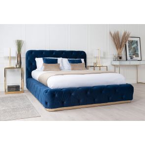 Frankfurt Bed met Opbergruimte Navy Blauw