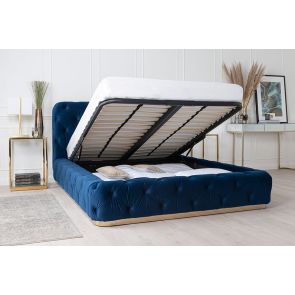 Frankfurt Bed met Opbergruimte Navy Blauw