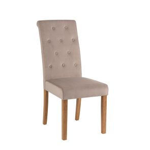 Genoa Mink Buttoned Dining Chair 