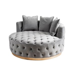 Frankfurt Loveseat - Dove Grey - Bas i Mässing