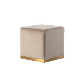 Tabouret Harper - Taupe - Base en laiton