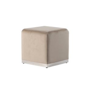 Tabouret Harper - Taupe – Base en Argent