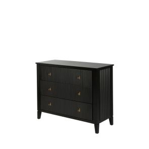 Heidi Black Chest of Drawers Brass/Silver