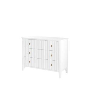 Heidi White Chest of Drawers Brass/Silver