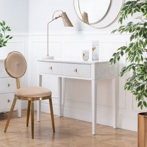 Heidi White Console Table Brass/Silver