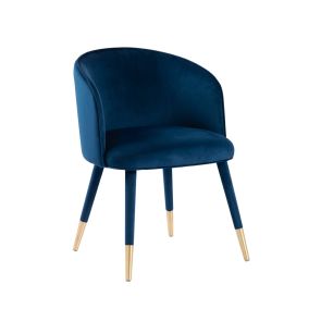 Bellucci Dining Chair - Navy Blue - Brass Caps