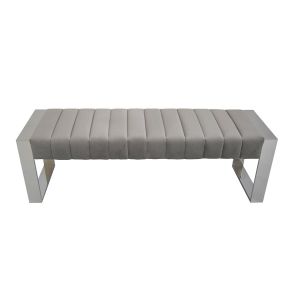 Banc Judd gris colombe, piétement argent