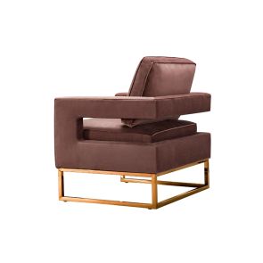 Fauteuil Kenza rose - base cuivrée