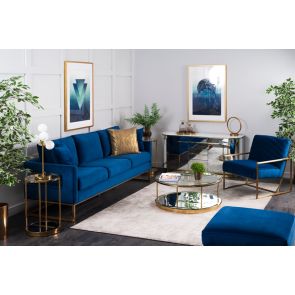 Kenza Three Seat Sofa – Blue