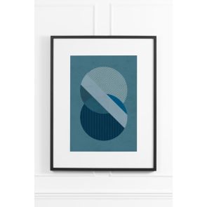 Azure Fusion No.1 Wall Art - Black Frame