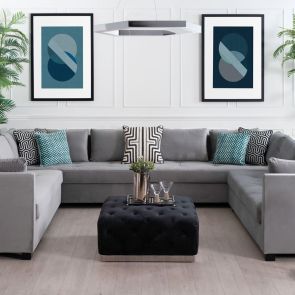 Azure Fusion No.1 Wall Art - Black Frame