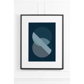 Azure Fusion No.2 Wall Art - Black Frame