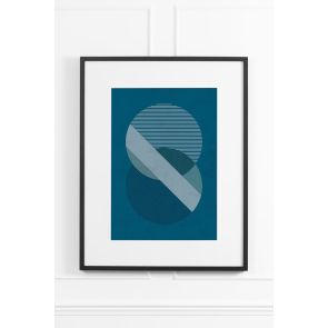 Azure Fusion No.3 Wall Art - Black Frame