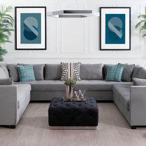 Azure Fusion No.3 Wall Art - Black Frame