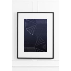 Indigo Arches No.3 Wall Art - Black Frame