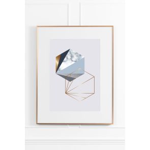 Lunar Rock No.1 Wall Art - Brass Frame