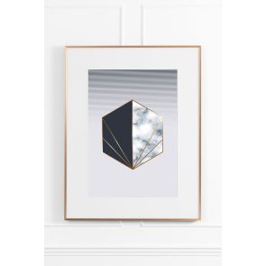 Lunar Rock No.3 Wall Art - Brass Frame