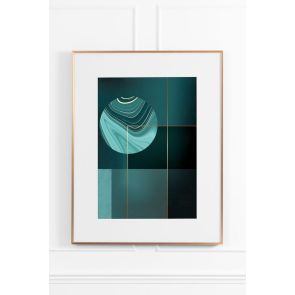 Agate Green No.2 Wall Art - Brass Frame