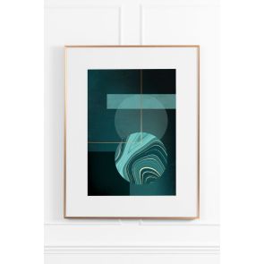 Agate Green No.3 Wall Art - Brass Frame