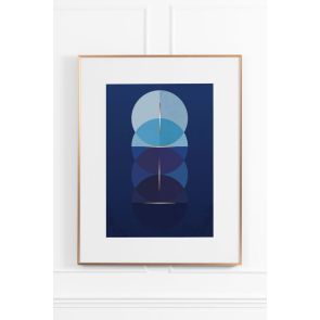 Celestial Blue No.1 Wall Art - Brass Frame