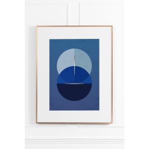 Celestial Blue No.2 Wall Art - Brass Frame