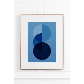 Celestial Blue No.3 Wall Art - Brass Frame