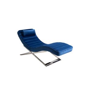 Chaise longue Dexter, bleu-noir