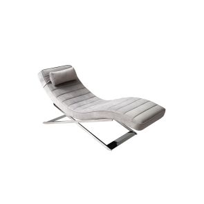 Dexter Chaiselongue - Taubengrau - Basis Silber