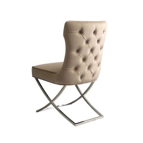 Wexler Dining Chair Taupe -Silver Base  