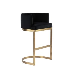 Lasco Bar Stool – Black - Brushed Brass base